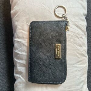 EUC Kate Spade Black Saffiano Leather Zip Card Pouch